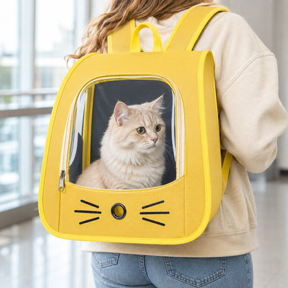 Transparent Cat Backpack Carrier for Travel & Vet Visits - Breathable, Roomy Pet Backpack for More Comfortable Trips