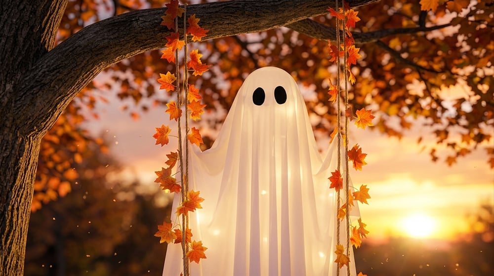 Annies-fashion – Illuminated Swinging Halloween Ghost Decoration