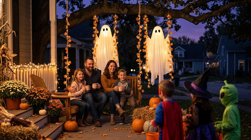Annies-fashion – Illuminated Swinging Halloween Ghost Decoration