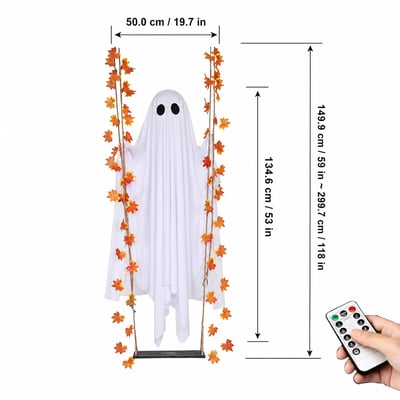 Annies-fashion – Illuminated Swinging Halloween Ghost Decoration