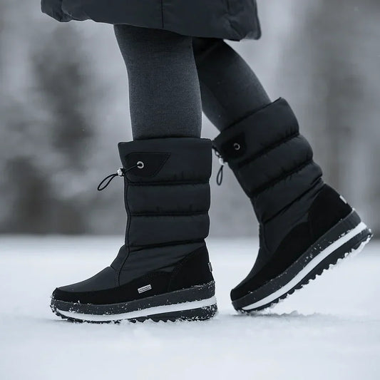 Insulated Winter Boots with Side Zipper and Faux Fur Lining