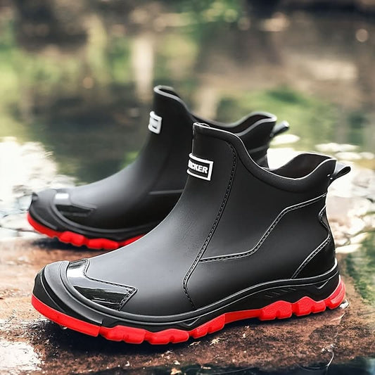 Waterproof Rain Boots with Slip-Resistant Tread and Ankle Support